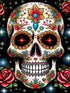 SKRYUIE 5D Diamond Painting Skeleton Full Drill, Paint with Diamond Art Kits for Adults Rose, DIY Skull Flower Painting by Number Kits Cross Stitc...