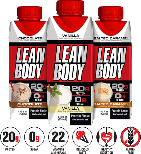 Labrada Lean Body Triple Taster Pack |On-The-Go Whey Blend Protein Shake, Zero Sugar, Gluten Free, Enriched with 22 Vitamins & Minerals 8.45Fl Oz ...