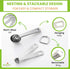 Spring Chef Stainless Steel Measuring Spoons Set of 8 with Leveler, Round Metal Teaspoon & Tablespoon Measuring Spoons - Nesting Kitchen Gadgets F...