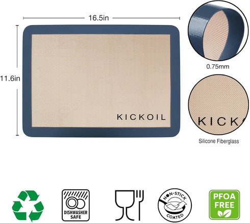 Silicone Baking Mat Non Stick Baking Sheet Cooking Baking Essentials Gadgets,Kitchen Accessories Like Reusable Parchment Paper Oven Half Sheet Sil...