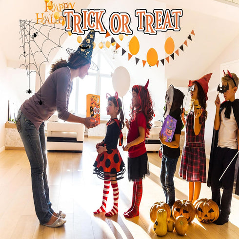 Halloween Treat Bags: 24pcs Halloween Paper Treat Bags with Stickers, Halloween Candy Bags, Halloween Trick or Treat Bags, Wide Opening for Easy F...