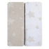 Ely's & Co. Bassinet Sheet Set 2 Pack 100% Jersey Cotton for Baby Girl and Baby Boy - Tan Drawn Star Design...