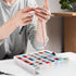 Embroidery Floss Organizer Box with 50 Cardboard Bobbins - 17 Compartments Clear embroidery thread organizer box, Snap-Tight Clear Sewing Organize...