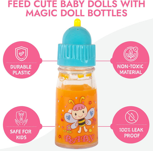 My Sweet Baby Disappearing Doll Feeding Set® | Talking Magic Bottles with Squeaking Tips. Sips and Giggles - Include 2 Doll Bottles with Disappear...