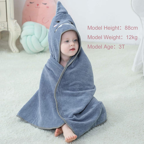 MICHLEY Unisex Baby Animal Hooded Bath Towel Soft Cotton Beach Swimming Bathrobe for 0-6T, Grey...