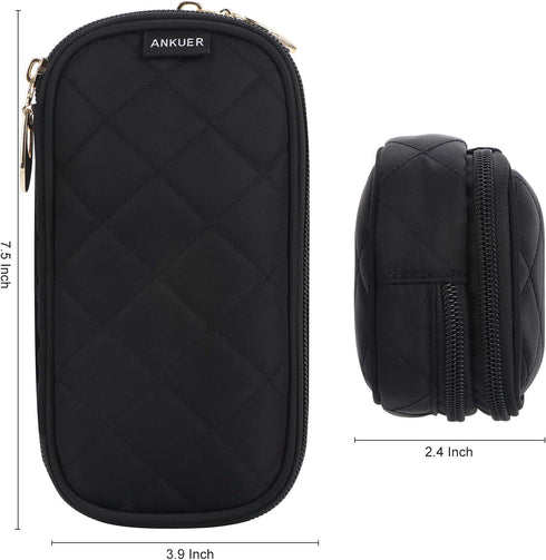 ANKUER Travel Makeup Bag Small Cosmetic Bag Organizer Cosmetic Case Pouch Gift for Women (Black)...