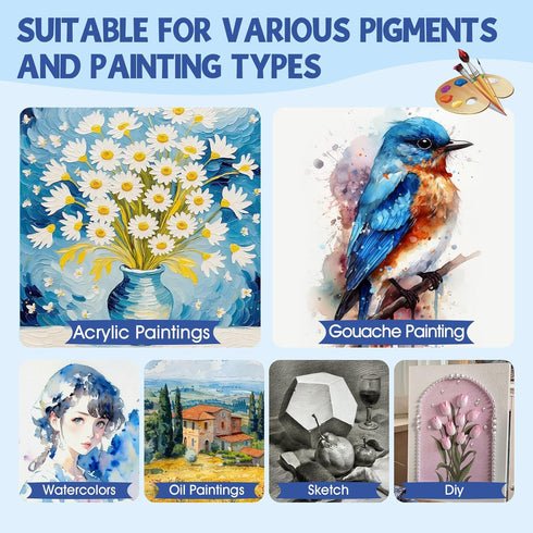 FUMILE Stretched Canvas for Painting, Canvases for Painting Multi 4 Pack 5x7,8x10 (2 of Each), Cotton Primed Acid Free Blank Canvases for Painting...