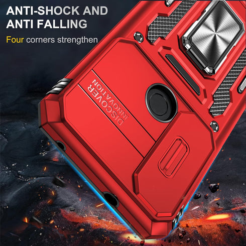for Moto G Phone Case,Moto G Power 2022 Case with Camera Cover & 360°Kickstand Ring with Screen Protector, Military Grade Shockproof Protective Ph...