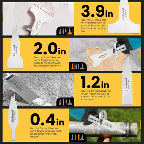 Sawzall scraper blade, Scraping Tool Attachment for Reciprocating Saws to remove linoleum, glue, vinyl flooring, self-adhesive tiles, glued carpet...