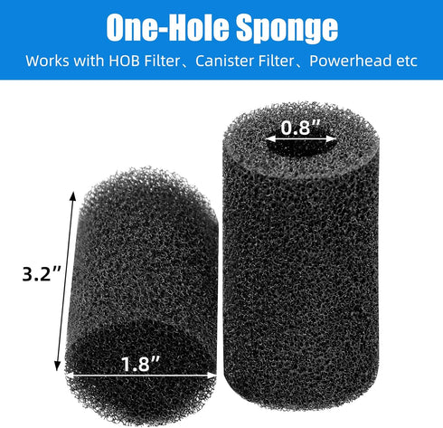 AQUANEAT 6-Pack Pre-Filter Sponge for Aquarium Shrimp Fry Fish Tank Filter 0.8” Intake, Replacement Foam Cover...