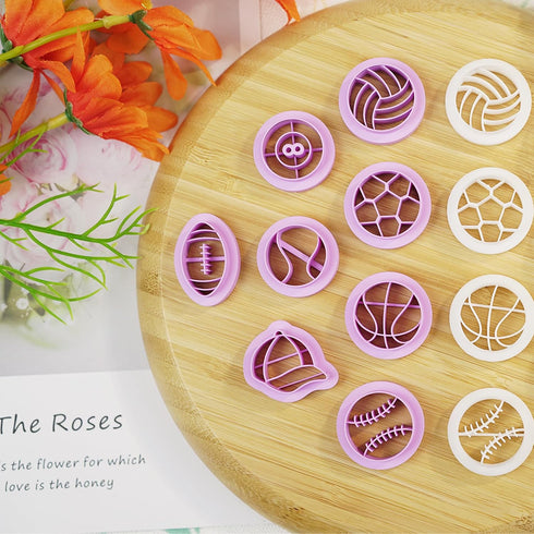 Sports Polymer Clay Cutters: 8 Pcs Earrings Clay Cutters, 3D Print Clay Cutters for Earrings Making, Physical Education Sport Clay Cutters(Designe...