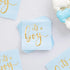 Sparkle and Bash 50 Pack It's a Boy Baby Shower Napkins - 5 x 5 in Blue & Gold Foil - 3-Ply Cocktail Table Napkins for Baby Boy Shower Decorations...