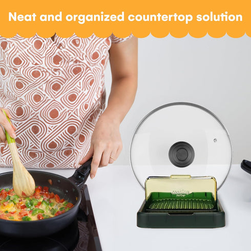 Noa Store Spoon and Lid Rest - Cute and Compact Utensil Organizer for Countertop - Pot Lid and Spatula Stand - Cooking Utensil Rest for Stove-Top ...