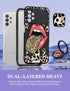 Goocrux (2in1 for Samsung Galaxy A32 5G Case Leopard Print Women Girls Phone Cover Cute Cheetah Print Animal Design with Slide Camera Cover+Ring H...