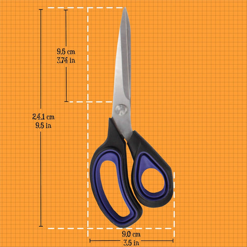 Heavy Duty Titanium Tailor Fabric Shears - 9.5" Black w/Purple - 1 Pair...