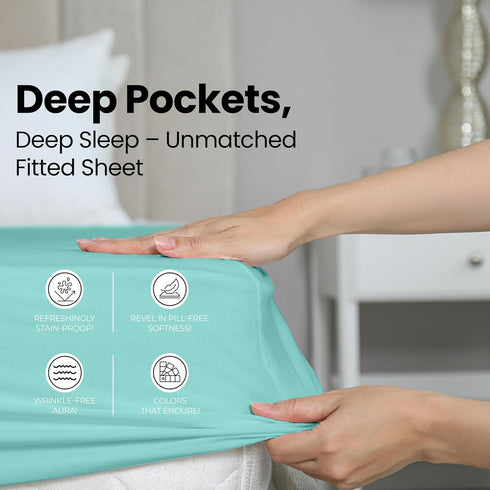 Utopia Bedding King Fitted Sheet - Bottom Sheet - Deep Pocket - Soft Microfiber - Shrinkage and Fade Resistant - Easy Care -1 Fitted Sheet Only (S...