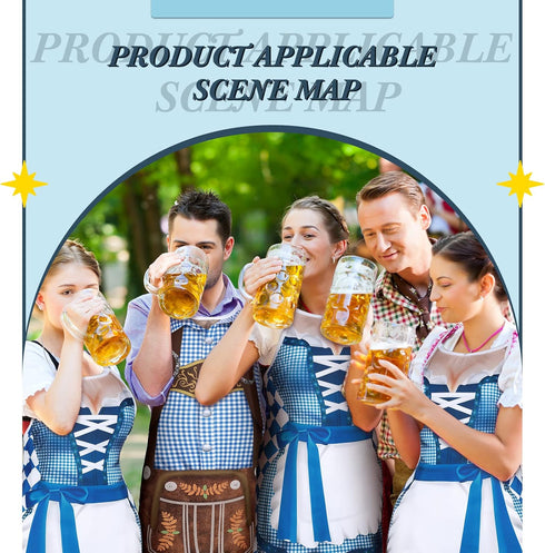 Hillban 2 Pcs Oktoberfest Mardi Gras Apron Couples Cooking Aprons German Party Costume for BBQ Baking Chef Kitchen Gifts (Fresh Style)...