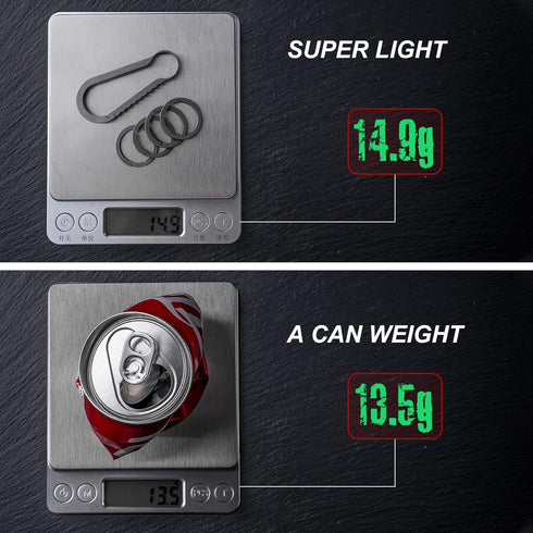 FEGVE Titanium Quick Release Key Chain Clip with 4 Key Rings Heavy Duty Small Carabiner Keychain Clip for Men and Women (Grey)...