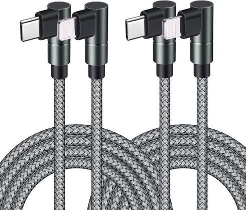 USB C to Lightning Cable 10FT MFi Certified 90 Degree iPhone Fast Charger Nylon Braided Extra Long Charging Cord Compatible with iPhone 13/13 Pro ...