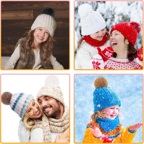 BQTQ 20 Pieces Faux Fur Pom Pom Balls DIY Faux Rabbit Fur Fluffy Pompoms with Elastic Loop for Hats Keychains Scarves Gloves Bags Accessories(10 S...