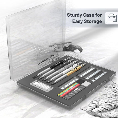 Mr. Pen- Metal Mechanical Pencil Set with Leads and Eraser Refills, 5 Sizes - 0.3, 0.5, 0.7, 0.9 and 2 Millimeters, Sketching/ Drafting Pencil...