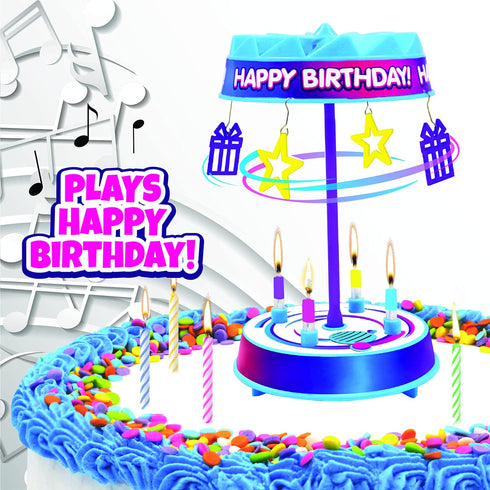 BEST PARTY EVER! Spincredible Candle, Singing Candle-Powered Spinning Cake Topper, Reusable Birthday Candle, Fits Any Size Cake, Great for Birthda...