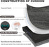 baibu Stool Cushion Rectangular, Super Soft Bar Stool Cushion Saddle Stool Pad with Ties - 1 Pad Only (Gray-Black, 18x9.5x1.5in)...