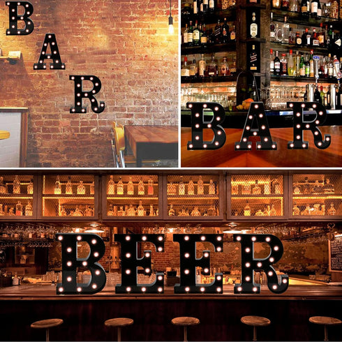 OYCBUZO Light Up Black Alphabet Marquee Letters Sign LED Marquee Number Lights Sign for Night Light Home Bar Christmas Lamp Birthday Party Wedding...