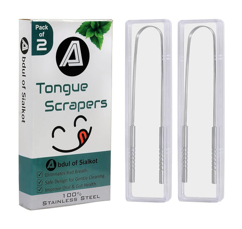Tongue Cleaner for Hygiene,100% Stainless Steel for Oral CareTongue Scraper with Travel Case,Bad Breath Treatment Tongue Scraper for Adults Pack o...