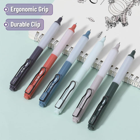 Mr. Pen- Retractable Gel Pens, 6 Pack, Vintage Barrels, Black Gel Pens, Fast Dry, Gel Pens Fine Point 0.5mm, Retractable Pens, Cute Pens, Gel Ink ...
