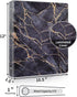 3 Ring Binder 1 Inch, SUNEE Cute Binder with 2 Pockets, Decorative Black Marble Three Ring Binder Heavy Duty (Fit 8.5x11 Inches) for School Suppli...