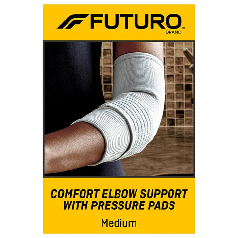 Futuro MMM-379 Comfort Elbow with Pressure Pads, Easy-to-Use Comfort Straps for Personalized Adjustment, Medium...