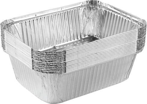 PLASTICPRO Disposable 5 LB Aluminum Takeout Tin Foil Baking Pans 7'' X 10'' X 3'' Inch Bakeware - Cookware Perfect for Baking Cakes,Brownies,Bread...