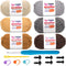 6 Pack Beginners Crochet Yarn Beige Khaki Brown Grey Cotton Crochet Yarn for Crocheting Knitting Beginners with Easy-to-See Stitches Neutral Croch...