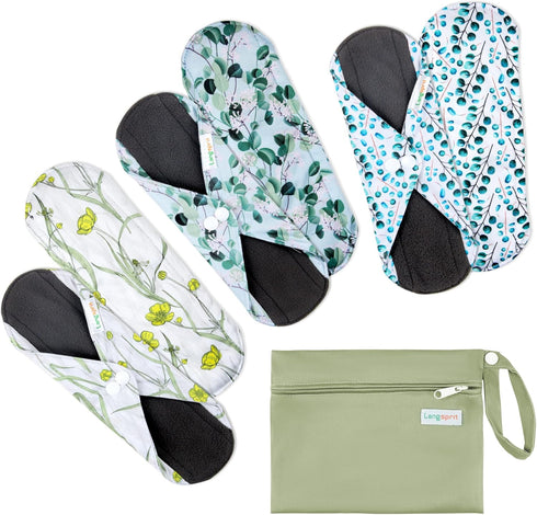 7pcs Set 1 pc Mini Wet Bag +6pcs Absorbent Reusable Sanitary Pads/Washable Cloth Menstrual Pads(Autumn,S)…...