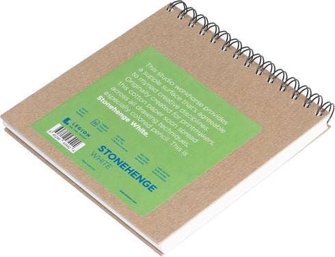 Stonehenge 100% Cotton Medium Weight Spiral Journal, White, 7 x 7 inches, 250gsm, 32 Sheets for Dry Media...