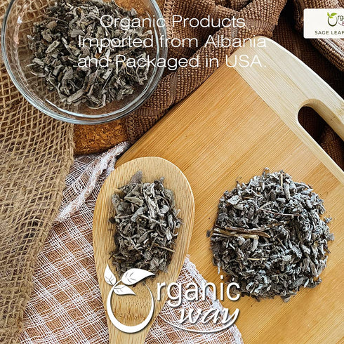 Organic Way Dried Sage Leaf Whole (Salvia officinalis) - European Wild-Harvest | Organic & Kosher Certified | Vegan, Non GMO & Gluten Free | USDA ...