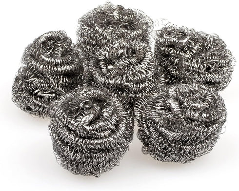 Stainless Steel Sponge Set, Metal Sponge, Metal Scrubber, Stainless Steel scouring pad (Pack of 6) Weight 10g...