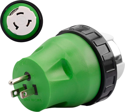 RVGUARD 3 Prong 15 Amp to 50 Amp RV Adapter Plug with Locking Connector, 5-15P to SS2-50R Locking Connector...