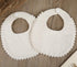 GZMM Baby Bib For Girls,Reversible Waterproof Handmade Natural Cotton Baby Drool Bib 0-12 months 2 Pack (off-white color, 0-12 months)...