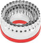 4-Pieces Fluted Round Cookie Cutters, Metal Circle Biscuit Cutters Set, Wave Cookies Cutter with Fluted Edge, Unique Design with Protective Red To...