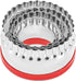 4-Pieces Fluted Round Cookie Cutters, Metal Circle Biscuit Cutters Set, Wave Cookies Cutter with Fluted Edge, Unique Design with Protective Red To...