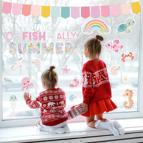 Sea Animals Classroom Bulletin Board Decorations Summer Bulletin Board Set Under The Sea Fish Paper Cutouts for Kindergarten Primary School Summer...