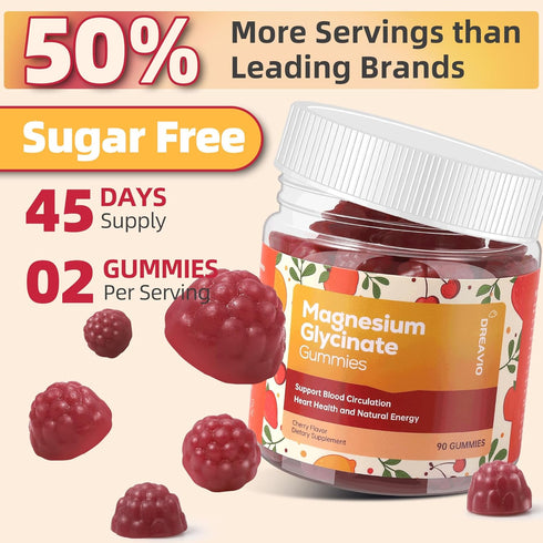 90 Count Magnesium Glycinate Gummies 400mg w/Magnesium L-Threonate & Ashwagandha Supplement - Sugar Free Zinc Magnesium Glycinate Supplement Ashwa...