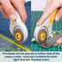 W.A. Portman Fabric Rotary Cutter with 15 Blades - 45mm Rolling Cutter with Safety Lock - Fabric Roller Cutter - Rotary Fabric Cutter Wheel - Fabr...