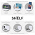 4" Small Wall Mount Shelf with Tablet & Phone Holder, Use for Baby Monitors, Bedside, Decor, Cameras, Speakers & More, Adhesive & Screw-in (White)...
