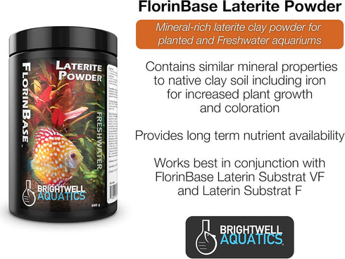 Brightwell Aquatics FlorinBase Laterite Powder - Natural Laterite Clay Substrate for Planted and Freshwater Shrimp Aquaria,...