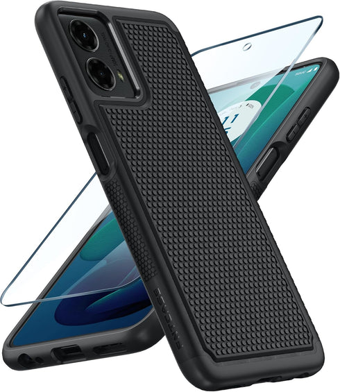FNTCASE for Motorola Moto G-5G-2024 Case: Dual Layer Heavy Duty Cell Phone Protective Cover Shockproof Rugged with Non-Slip Textured - Military Dr...