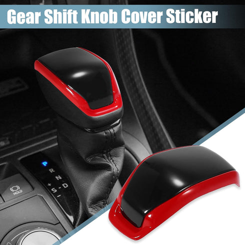 X AUTOHAUX 1PCS Car Gear Shift Knob Cover Sticker Head Trim Cover for Toyota RAV4 2019 2020 2021 for Toyota Highlander 2020 2021 Black Red...