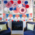 29PCS 4th/Fourth of July Patriotic Decorations Set - Red White Blue Paper Fans,USA Flag Pennant,Star Streamer,Pom Poms,Hanging Swirls Party Decor ...